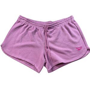 Reebok Womens XL Purple French Terry Shorts Cotton Blend Elastic Waist